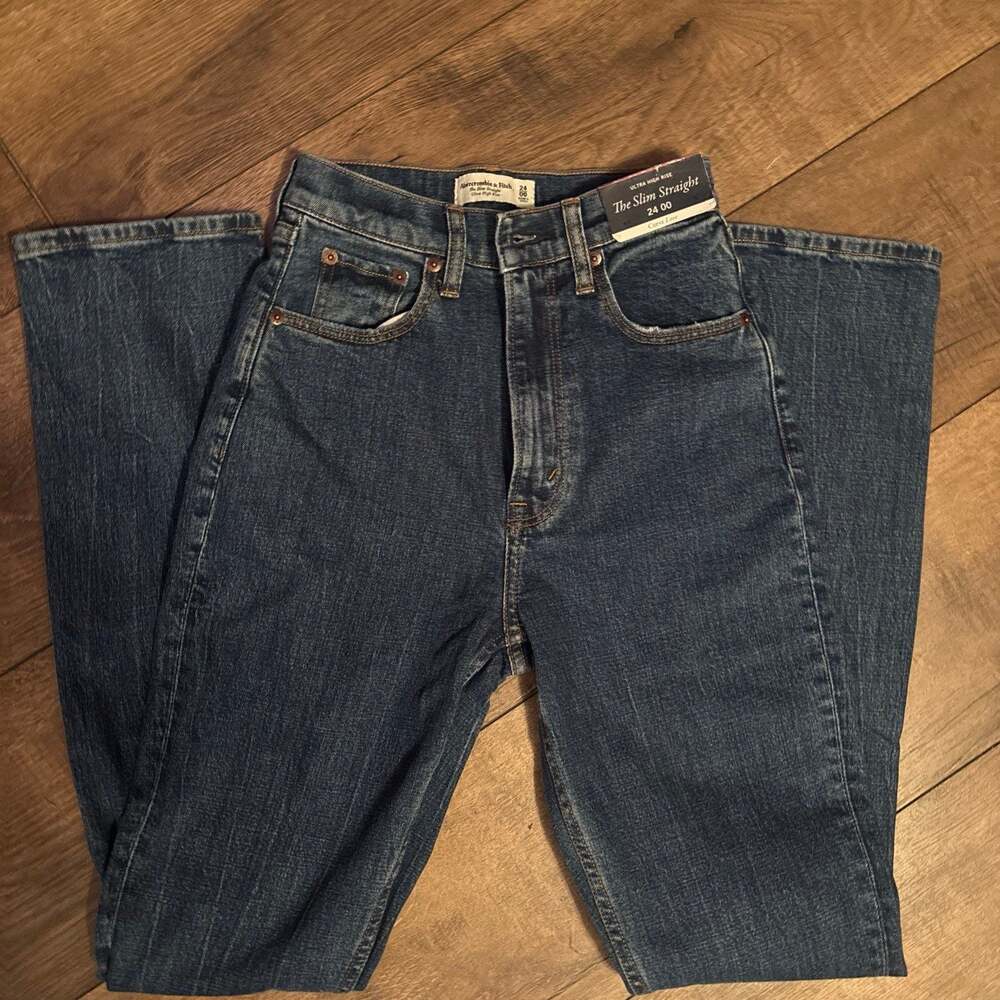 abercrombie and fitch the slim straight ultra high rise jeans curve love 24